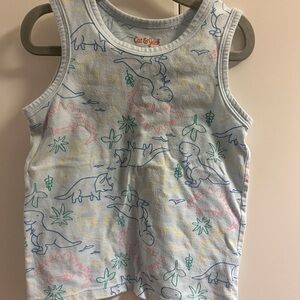 Boys Light Blue Dinosaur Tank Top
